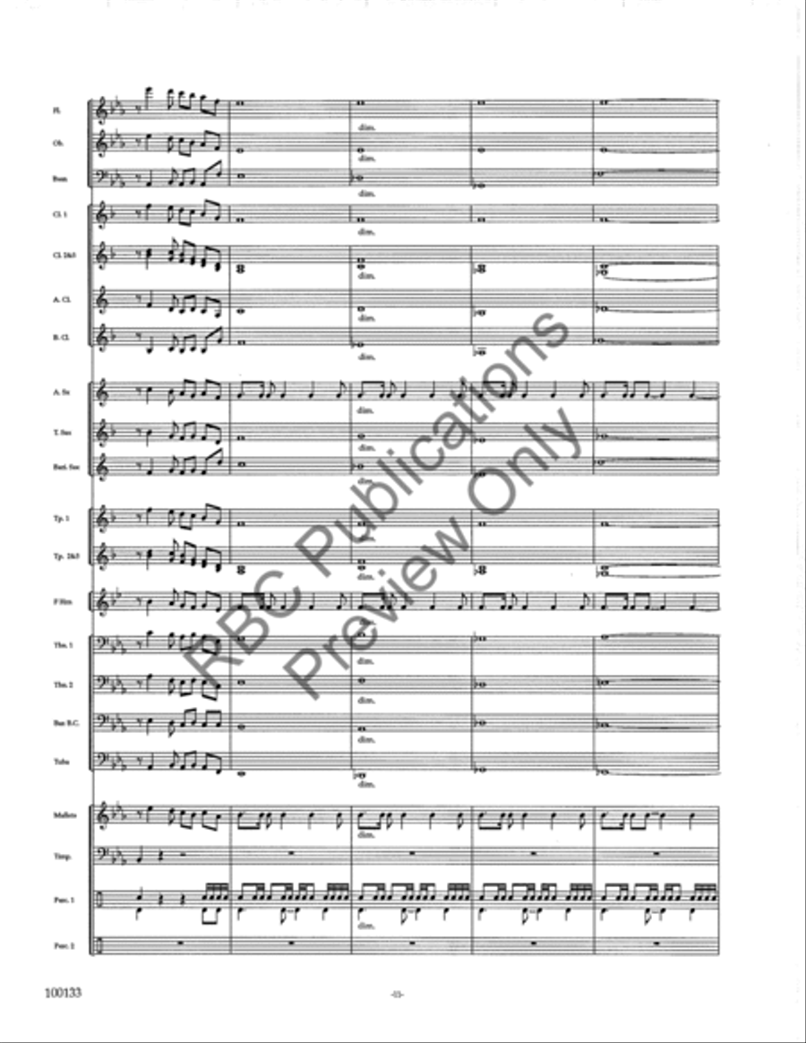 Along The Rio Grande (Score) Concert Band scores gallery preview page 14