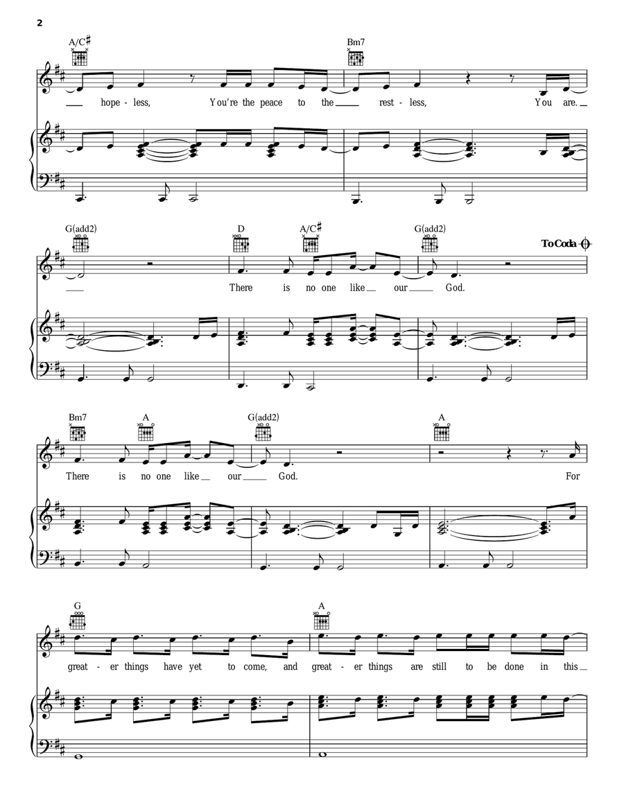 God Of This City God Of This City Piano, Vocal, Guitar scores gallery preview page 2