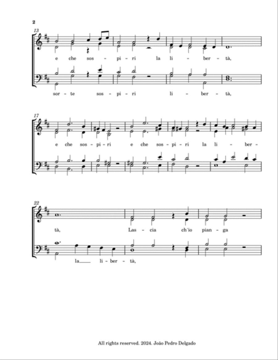 Lascia ch´io Pianga 4-Part scores gallery preview page 2