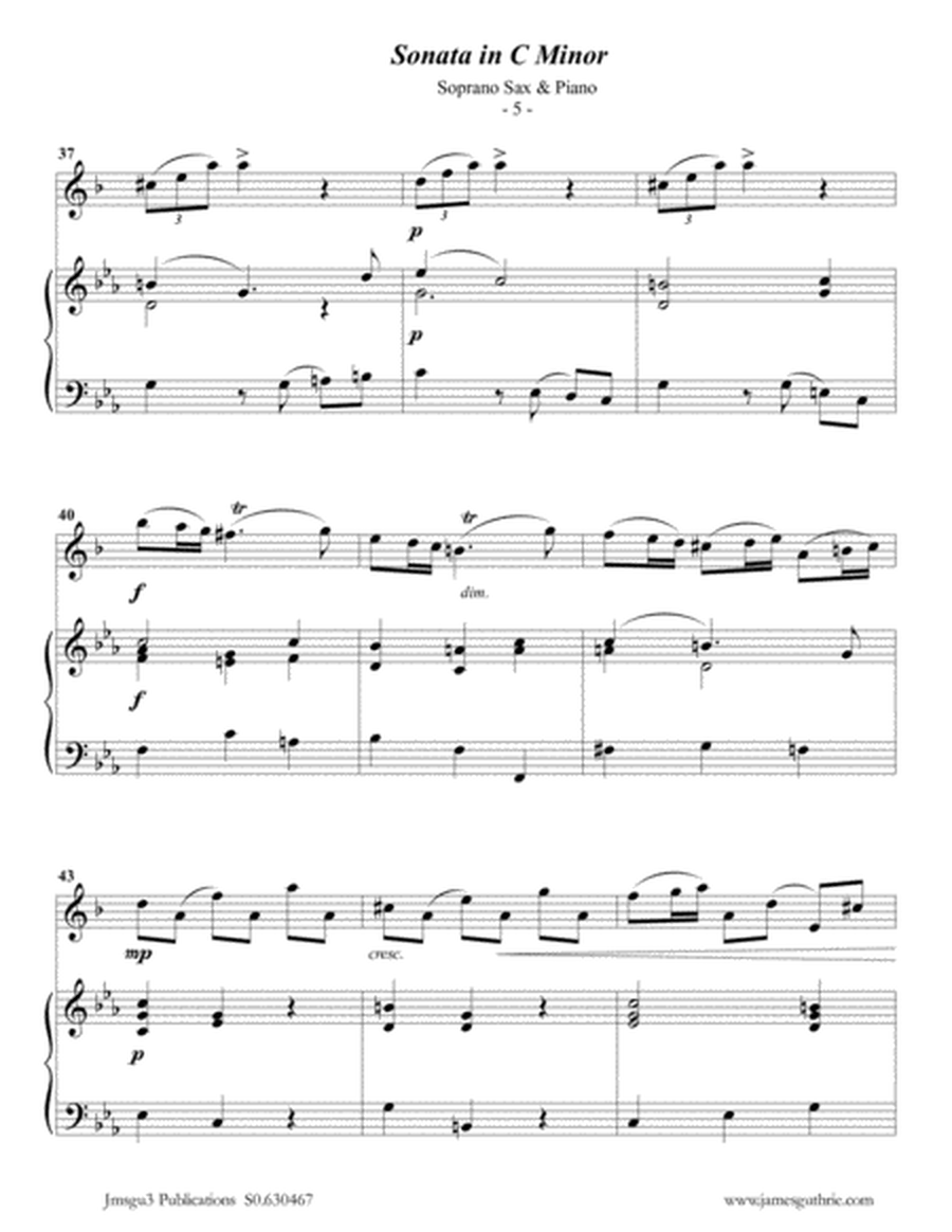 Telemann: Sonata in C Minor for Soprano Sax & Piano image number null