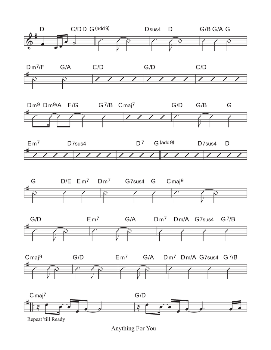 Anything For You Piano, Vocal scores gallery preview page 2