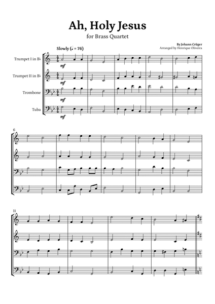 Ah, Holy Jesus (Brass Quartet) - Easter Hymn image number null