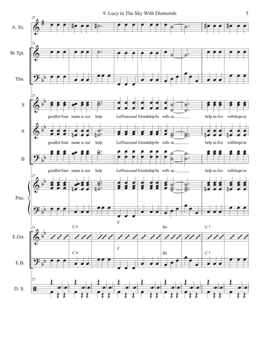 Lucy In The Sky With Diamonds Cover Band scores gallery preview page 5