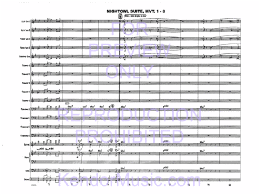 Nightowl Suite, Movement 1 (11 p.m. - Searching For Birdland) Jazz Ensemble scores gallery preview page 10