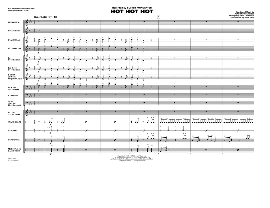 Hot Hot Hot - Full Score Marching Band scores gallery preview page 2