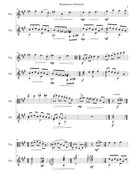 Bergamasca Variations for viola and guitar image number null