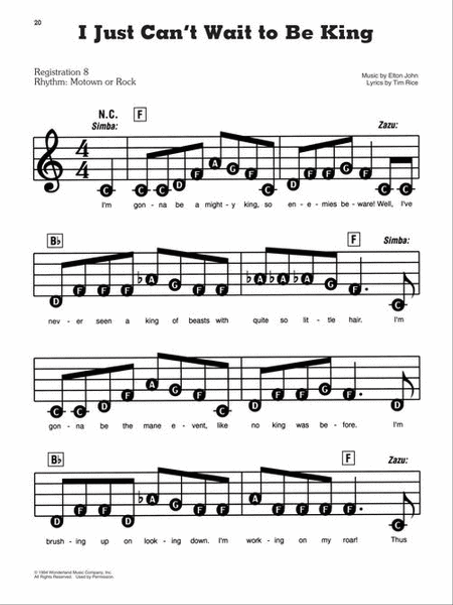 The Lion King (2019) The Lion King (2019) Electronic Keyboard scores gallery preview page 6