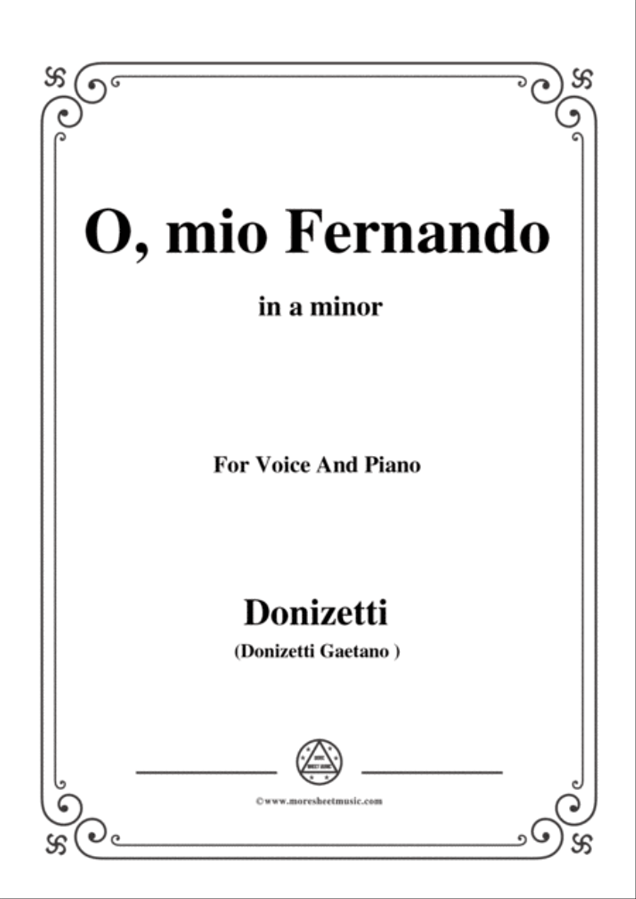 Donizetti-O,mio Fernando,from 'La Favorita',in a minor,for Voice and Piano image number null