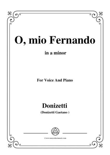 Donizetti-O,mio Fernando,from 'La Favorita',in a minor,for Voice and Piano  Digital Sheet Music
