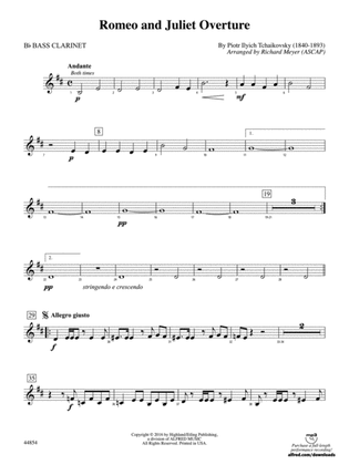 Romeo and Juliet Overture: B-flat Bass Clarinet