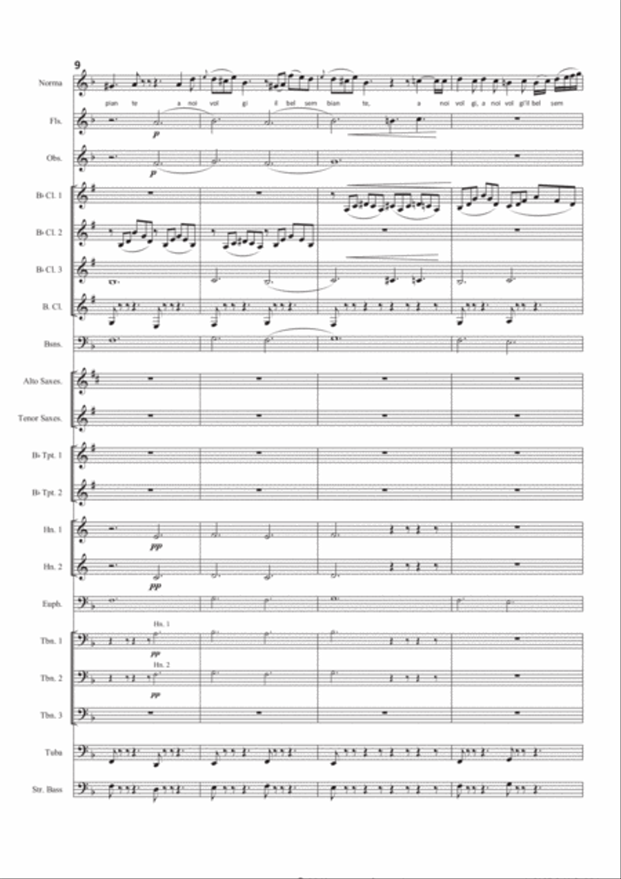Casta Diva (from Norma - G. Puccini) arranged for voice and concert band Concert Band scores gallery preview page 4
