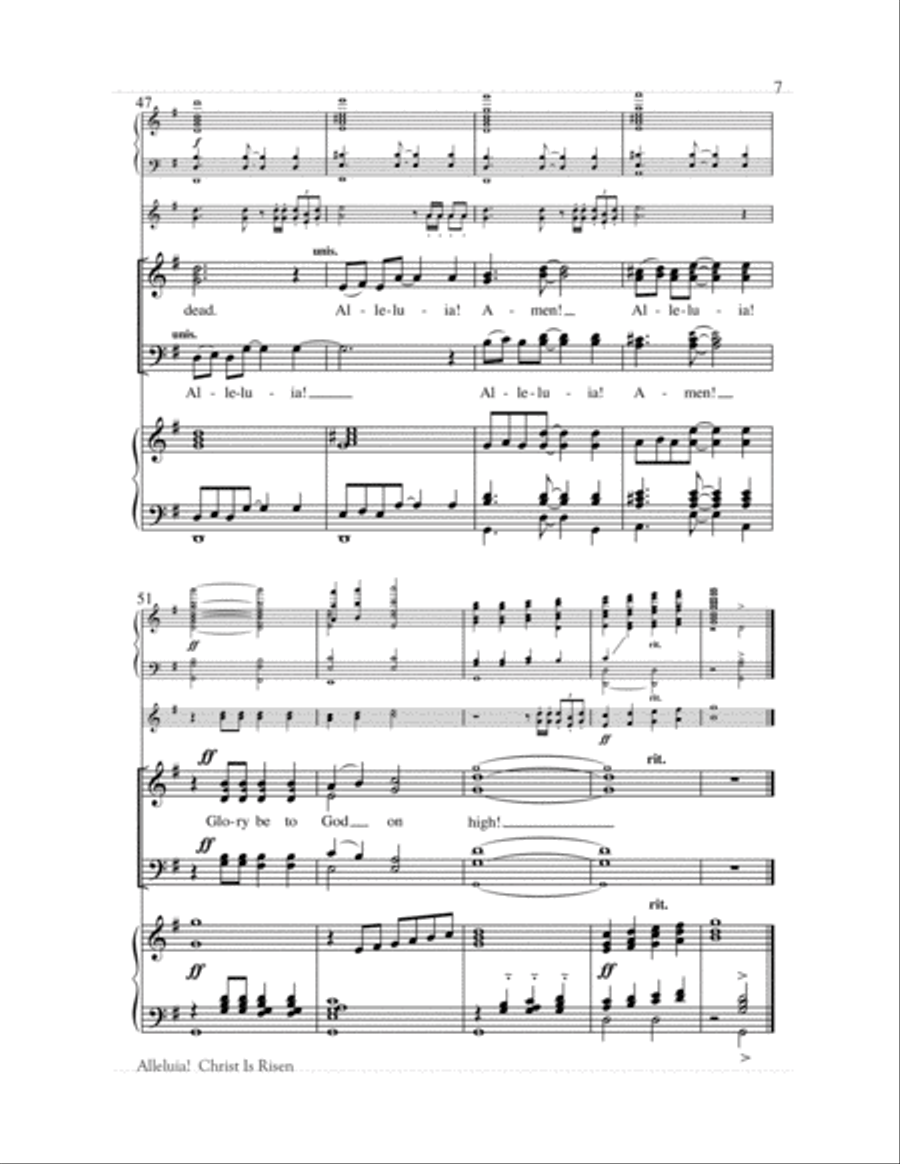 Alleluia! Christ Is Risen 4-Part scores gallery preview page 7