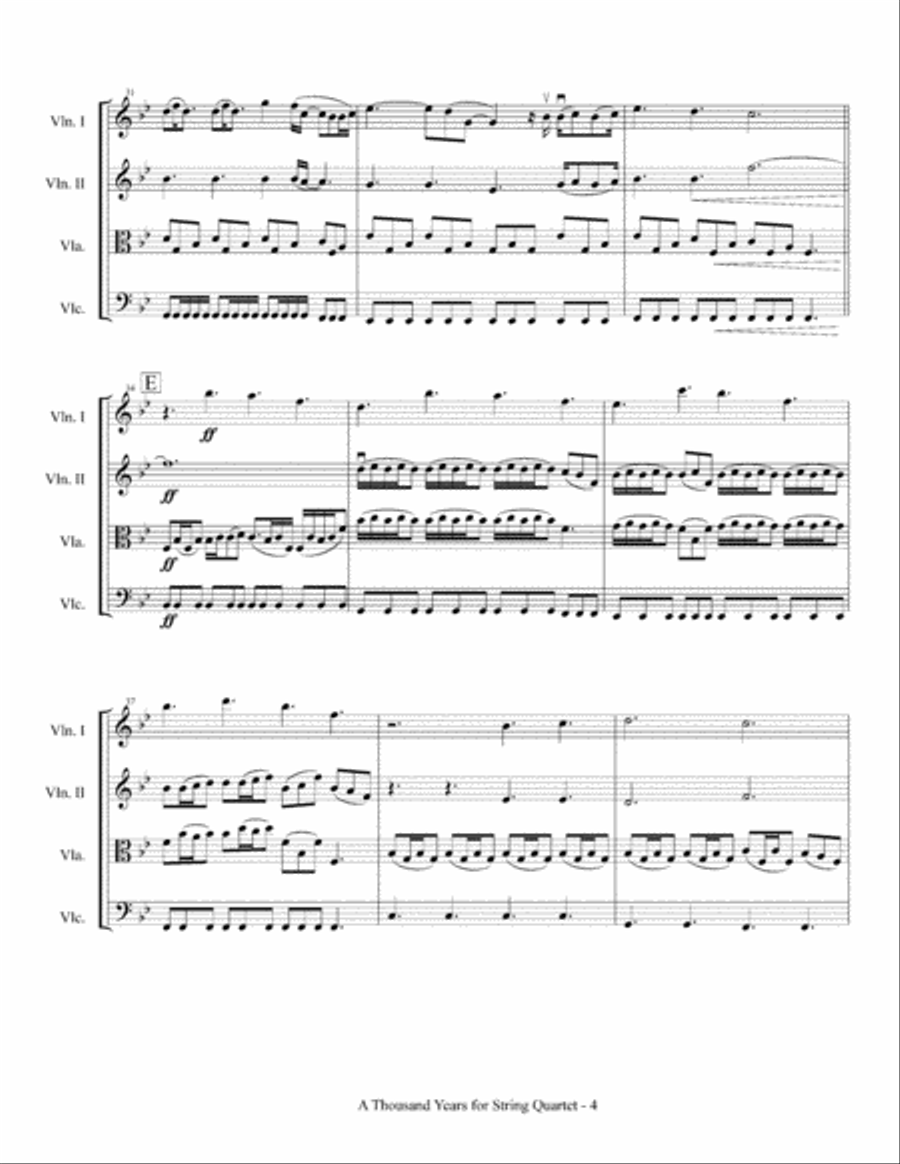 A Thousand Years A Thousand Years String Quartet scores gallery preview page 5
