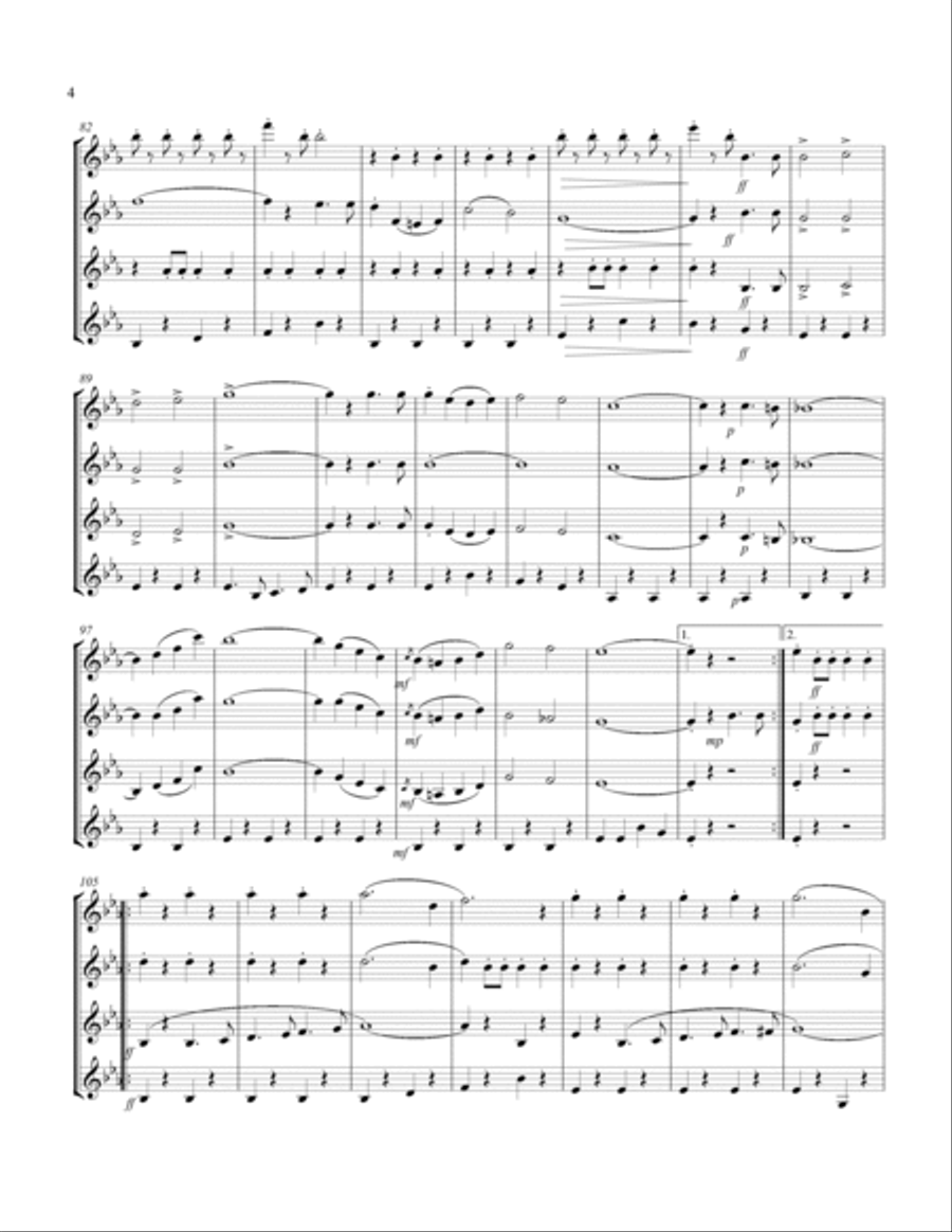 Alte Kameraden - Old Comrades (for Clarinet Quartet) Clarinet Quartet scores gallery preview page 5