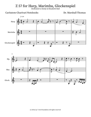 Book cover for Z 57 for Harp, Marimba, Glockenspiel