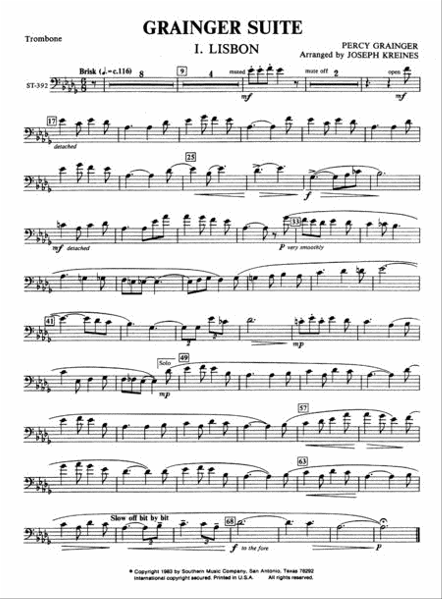 Percy Grainger Suite Brass Quintet scores gallery preview page 5