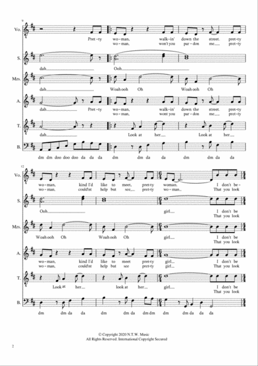 Oh, Pretty Woman 4-Part scores gallery preview page 3