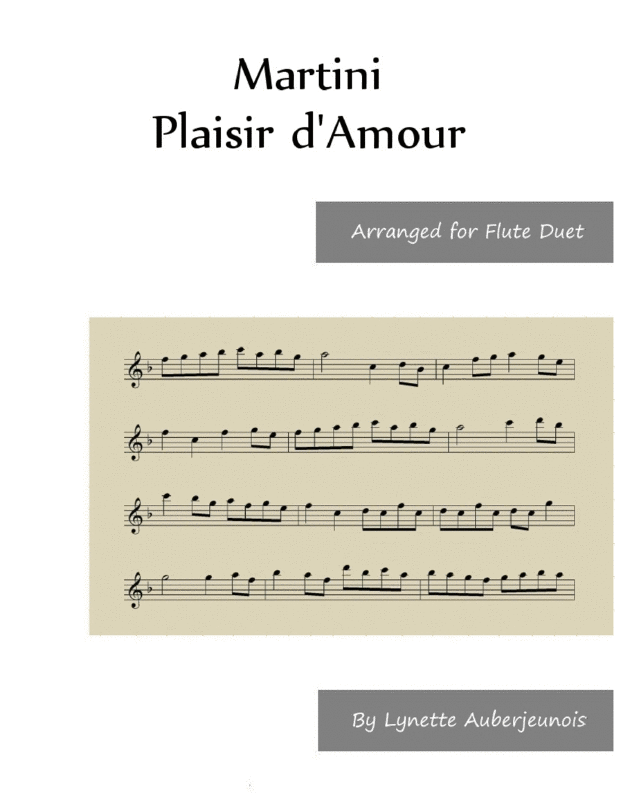 Plaisir d’Amour - Flute Duet image number null