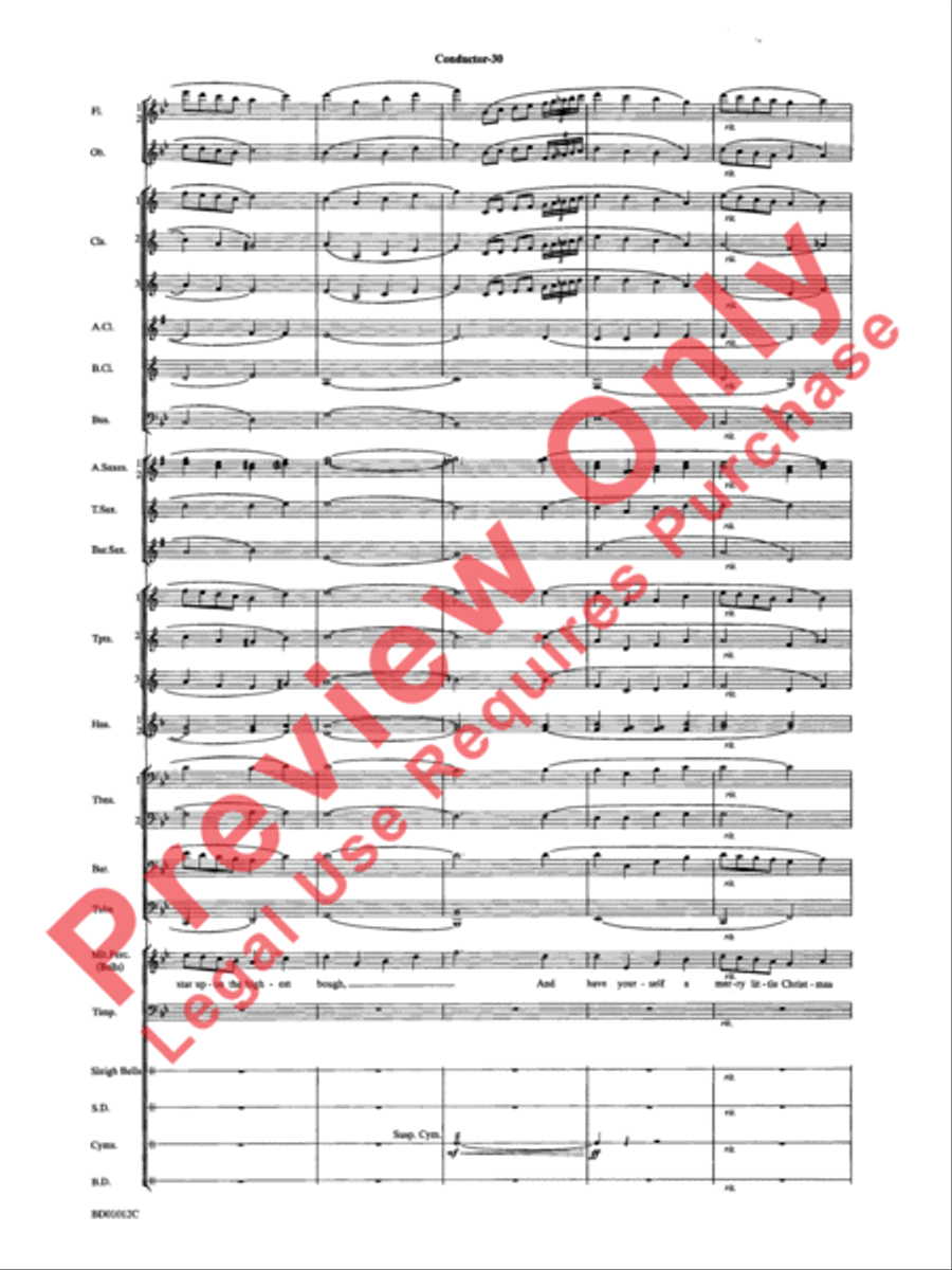 Christmas Pop Sing Along (for Concert Band with Audience Participation) Concert Band scores gallery preview page 32
