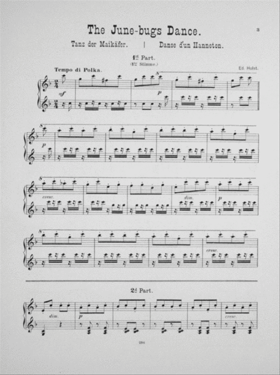 The June-bugs Dance. Tanz der Maikafer. Danse d'un Hanneton. Polka Rondo pour Piano Piano scores gallery preview page 3