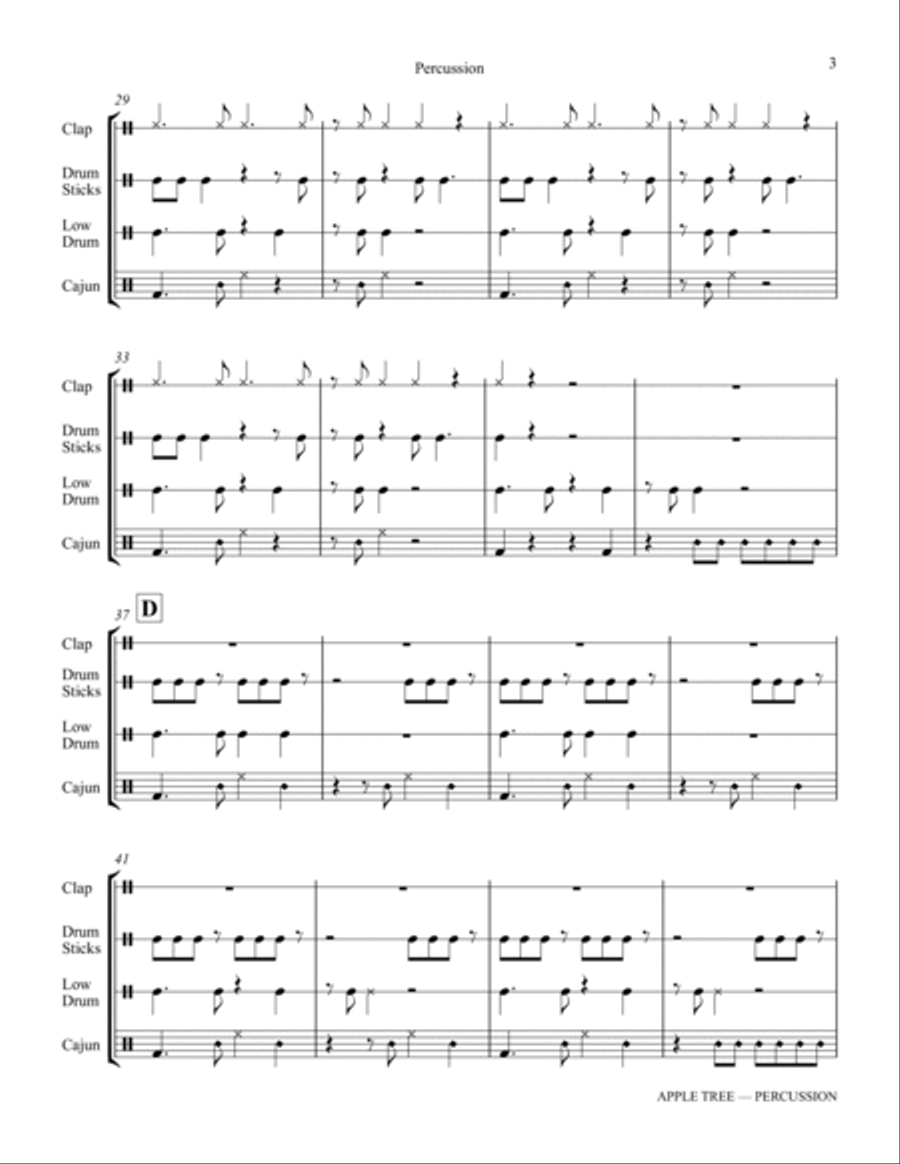 Apple Tree (arr. Katerina Gimon) - Aux Percussion Choir scores gallery preview page 3