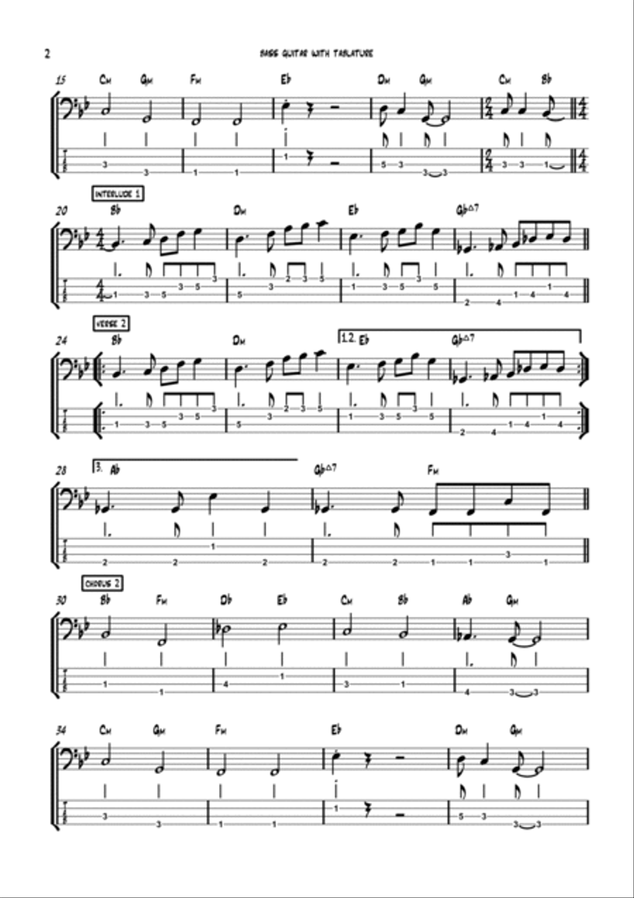 Warwick Avenue Bass Guitar scores gallery preview page 2