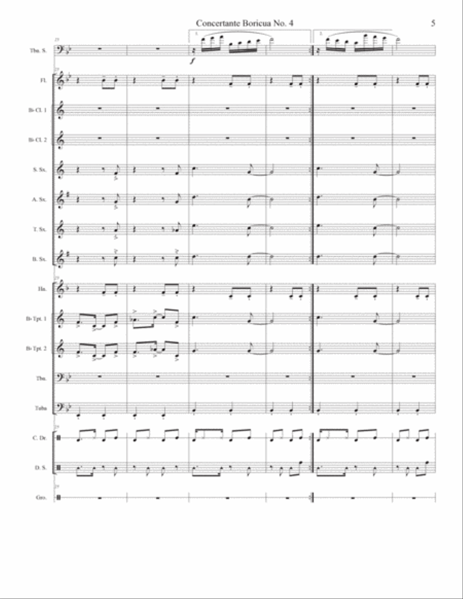 Concertante Boricua No. 4 For Trombone And Small Wind Ensemble Concert Band scores gallery preview page 6