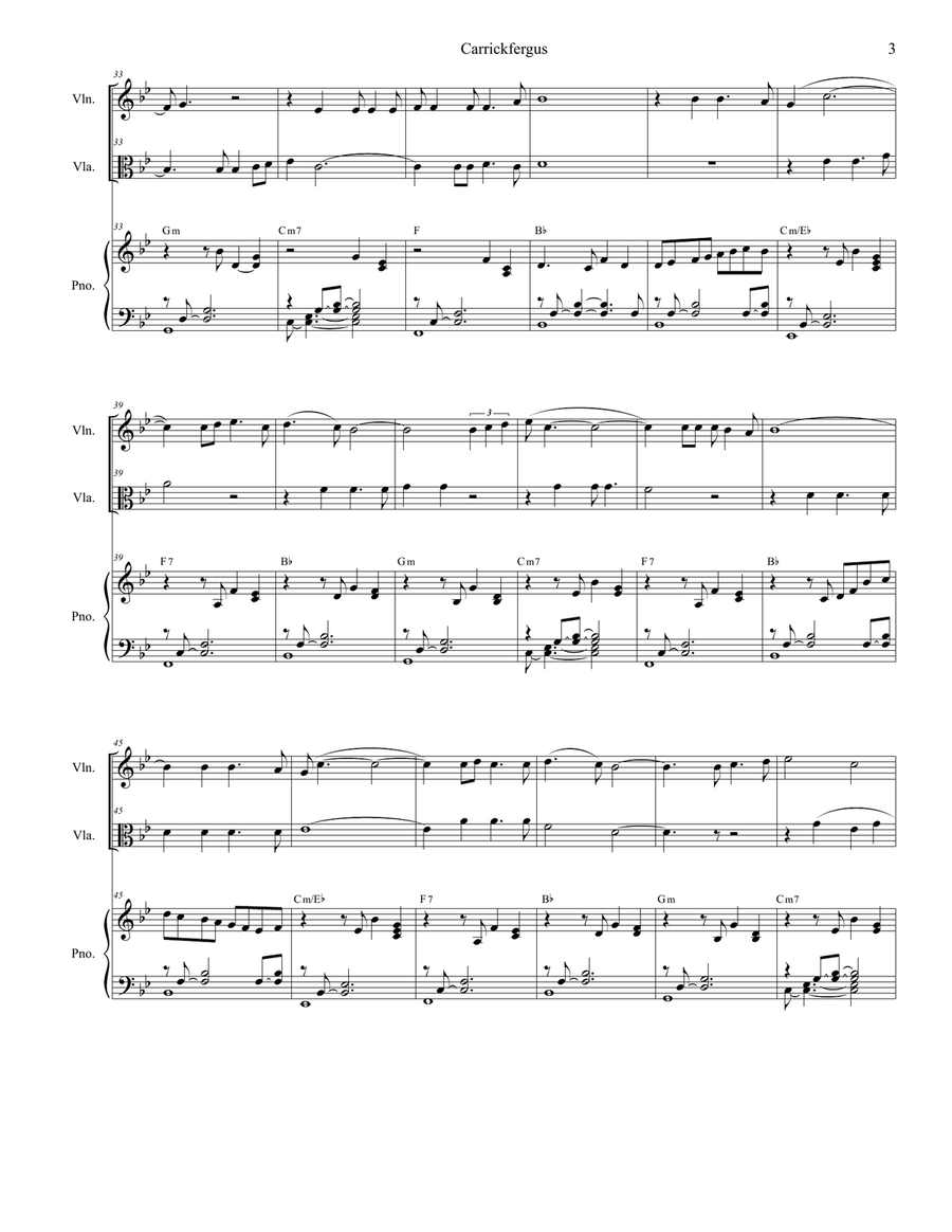 Carrickfergus (Duet for Violin and Viola) String Duet scores gallery preview page 4