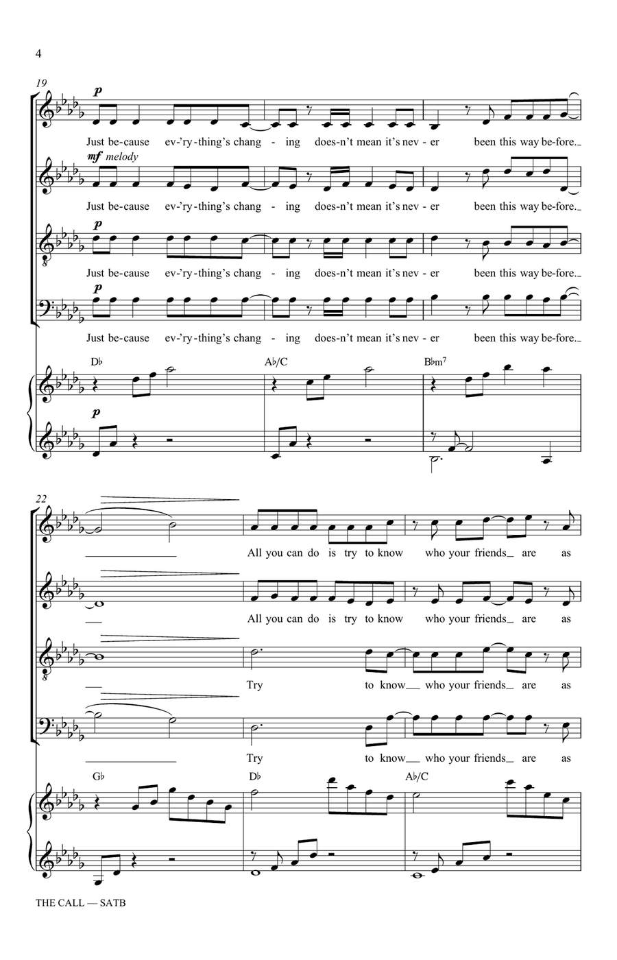 The Call (from The Chronicles Of Narnia: Prince Caspian) (arr. Dianne Gryba) 4-Part scores gallery preview page 4