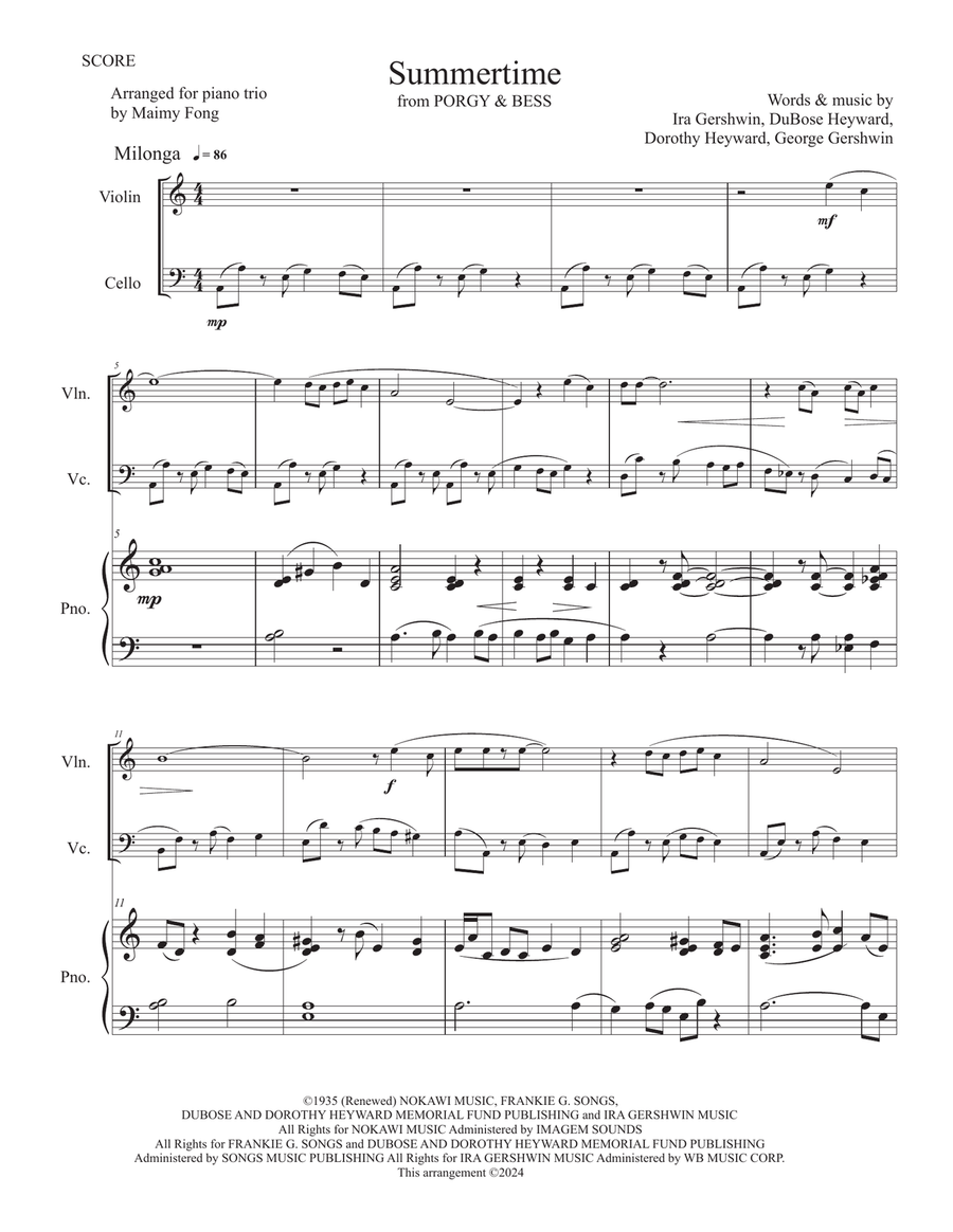 Summertime Piano Trio scores gallery preview page 1