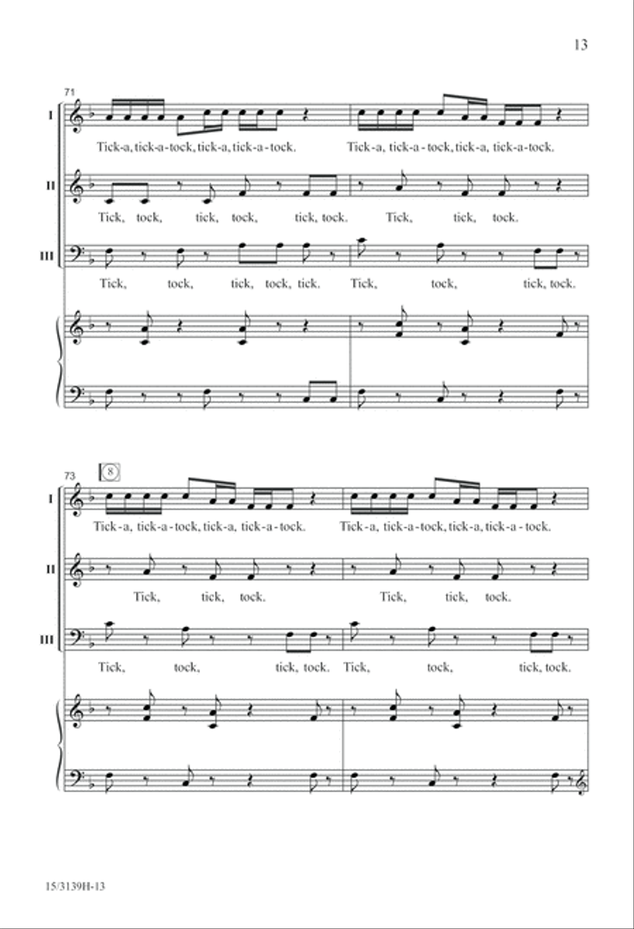 Just Like Clockwork! 3-Part scores gallery preview page 14