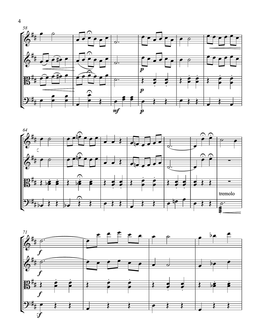 Torna a Sorrento for String Quartet String Quartet scores gallery preview page 4