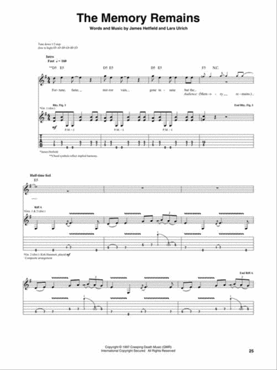 Selections from Metallica and San Francisco Symphony – S&M 2 Electric Guitar scores gallery preview page 6