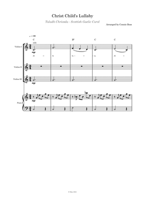 Christ Child's Lullaby (Taladh Chriosda) - violin trio and piano with parts page