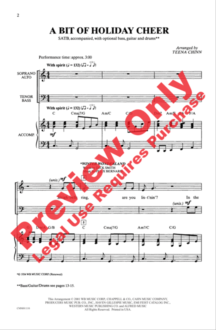 A Bit of Holiday Cheer A Bit of Holiday Cheer 4-Part scores gallery preview page 2