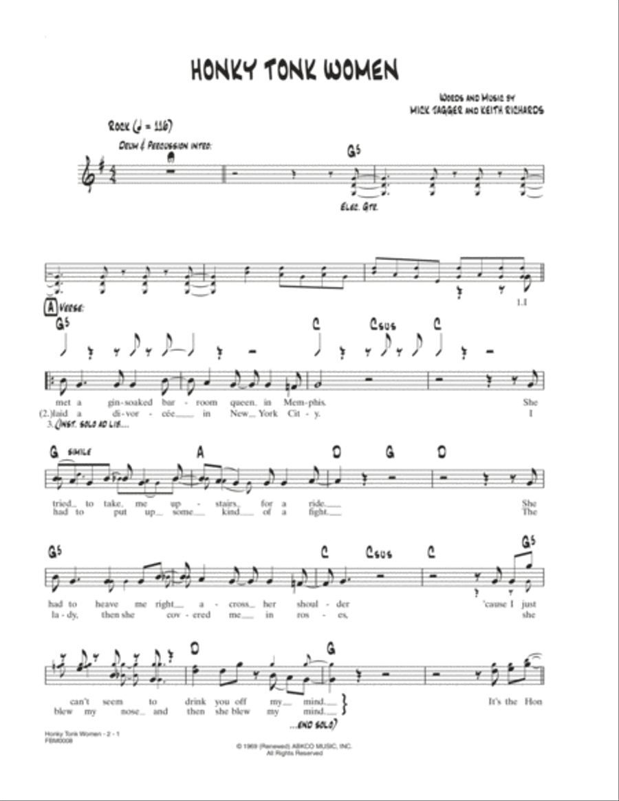 Honky Tonk Women School and Community scores gallery preview page 1