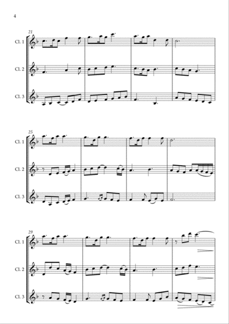 The Skye Boat Song (Theme from 'Outlander') for Clarinet Trio Clarinet Trio scores gallery preview page 4