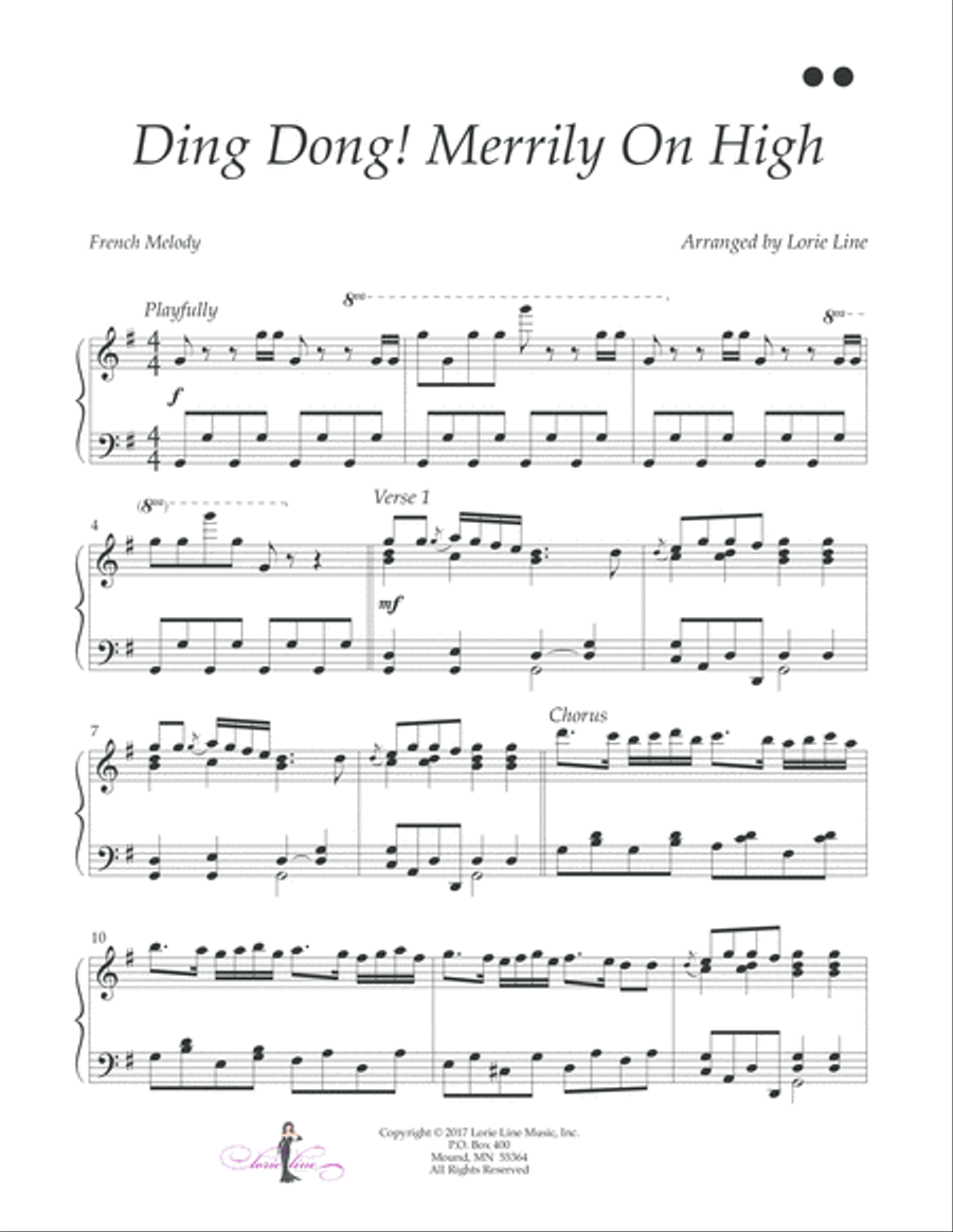 Ding Dong! Merrily On High Piano Solo scores gallery preview page 2