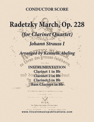 Book cover for Radetzky March (for Clarinet Quartet)
