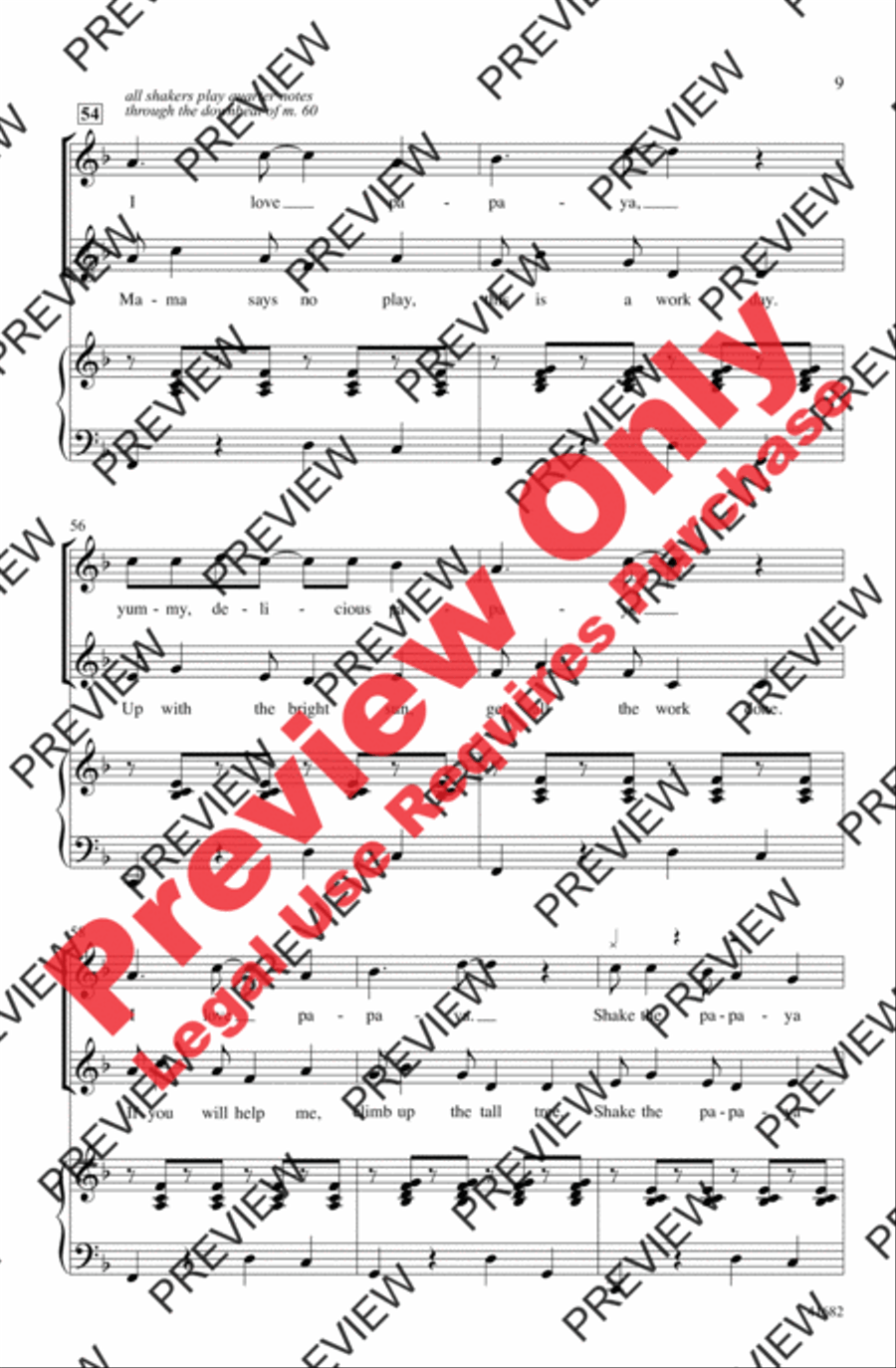 The Papaya Song 2-Part scores gallery preview page 9