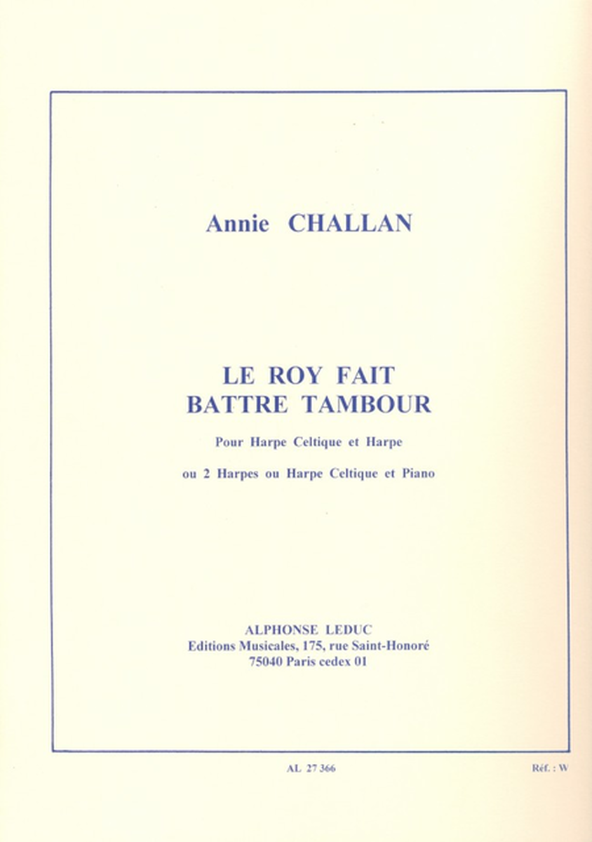 Roy Fait Battre Tambour - Harpe Celtique/Harpe/Piano