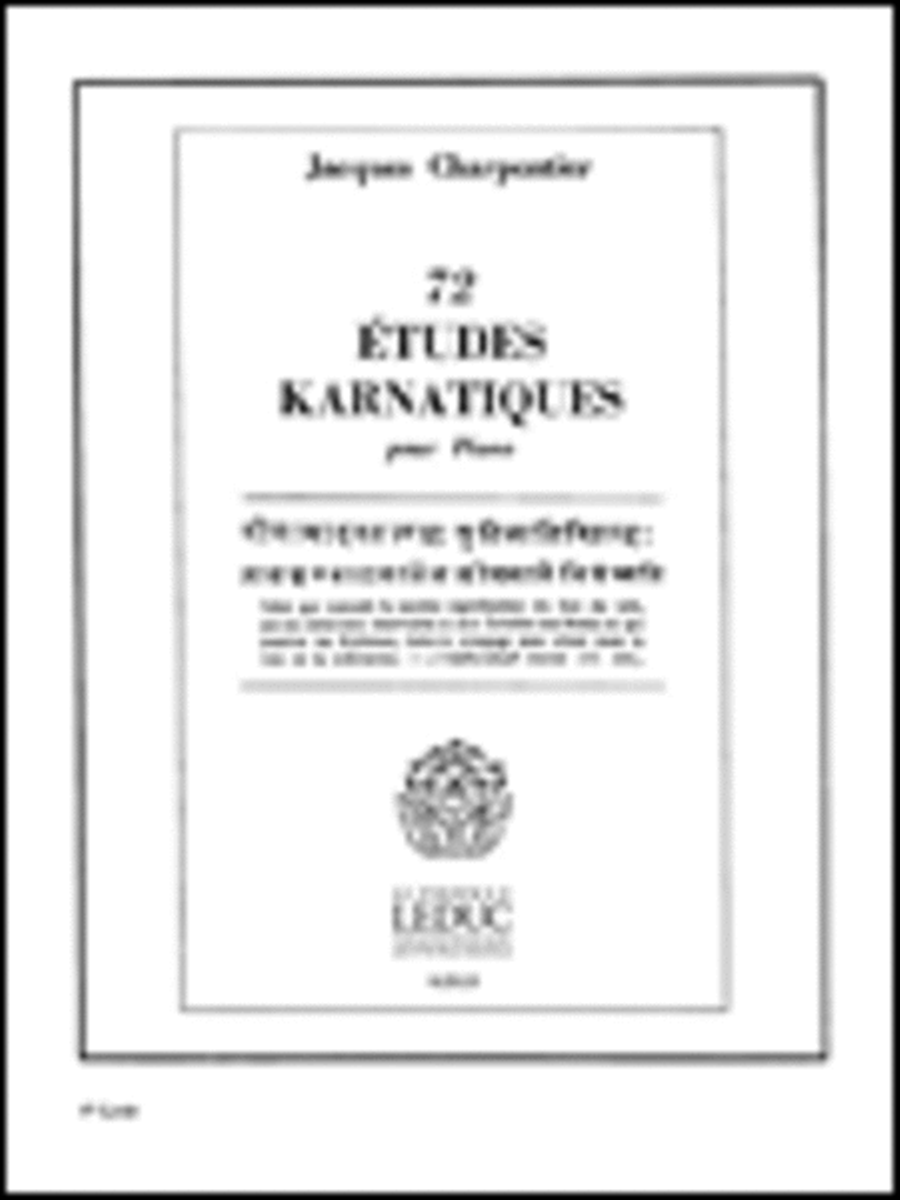 72 Etudes Karnatiques - 4e Cycle (piano Solo) Piano Method scores gallery preview page 1