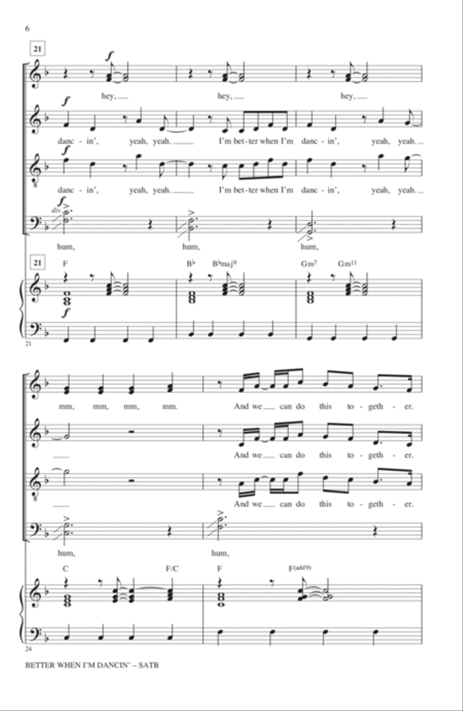 Better When I'm Dancin' Better When I'm Dancin' 4-Part scores gallery preview page 5