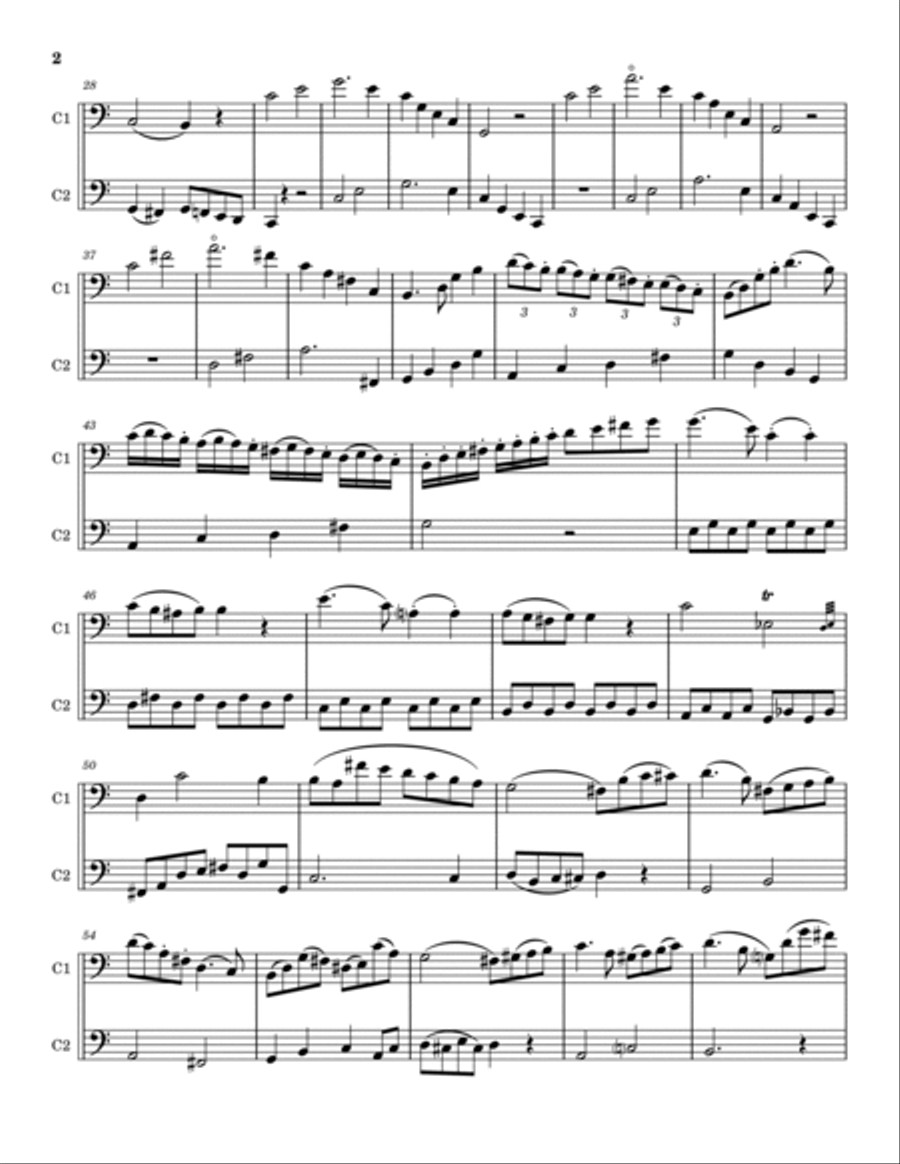 Cello Sonata Op. 43 No. 2 String Duet scores gallery preview page 2