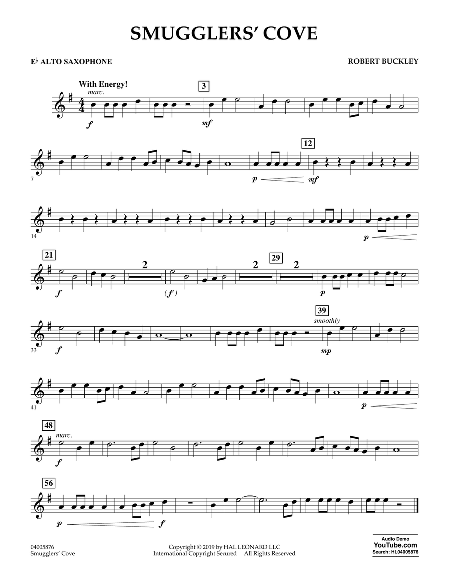 Smugglers' Cove - Eb Alto Saxophone Concert Band scores gallery preview page 1