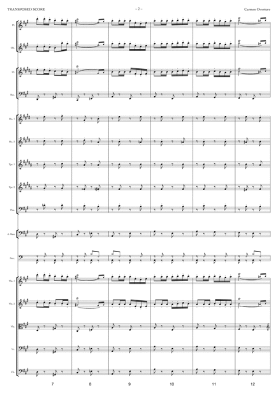 Carmen Overture Full Orchestra scores gallery preview page 2