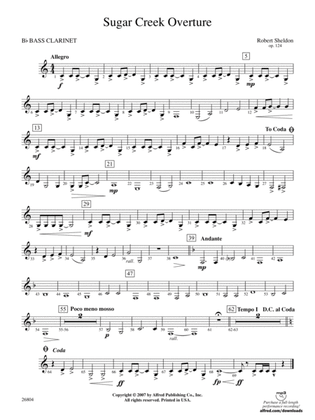 Sugar Creek Overture: B-flat Bass Clarinet