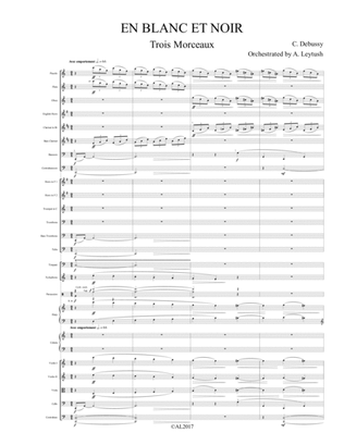 C. Debussy - "En Blanc et Noir", Orchestra Suite, orchestrated by A. Leytush, Full Score only