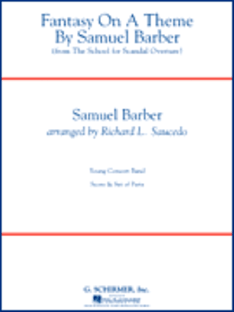 Fantasy On A Theme By Samuel Barber (full Score) Concert Band scores gallery preview page 1