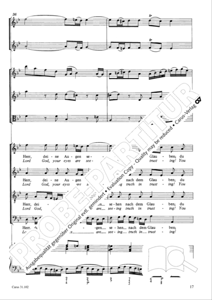 Lord God, your eyes are seeing truth in trusting (Herr, deine Augen sehen nach dem Glauben) ATB scores gallery preview page 18